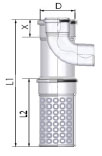 Tricox PPs/Alu kültéri T-idom 80/125 mm levegő kosárral
