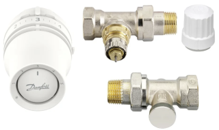 Danfoss radiátor szelep szett 1/2" sarok kivitel + termofej
